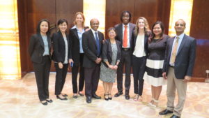 Philippine delegates - Rosslyn Tragico, Gladina Aquino (1st and 2nd from left), Angelita Resurreccion (center), Joanna Rose Laddaran (2nd from right) – along with workshop facilitators (L-R: Rinske Geerlings from Business As Usual, N. Sivalingam, Tirso Mena from Business As Usual, and DFAT Australia’s Rose Hunter and Leslie Williams). 